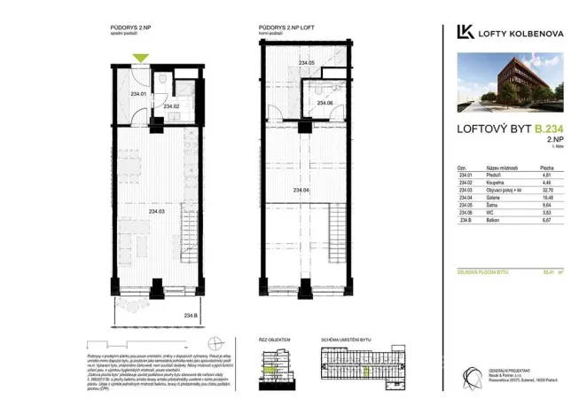 Prodej bytu 2+kk, Praha - Vysočany, Kolbenova, 72 m2