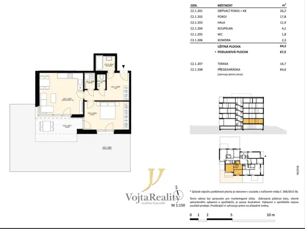 Pronájem bytu 2+kk, Olomouc, Ostrovní, 69 m2