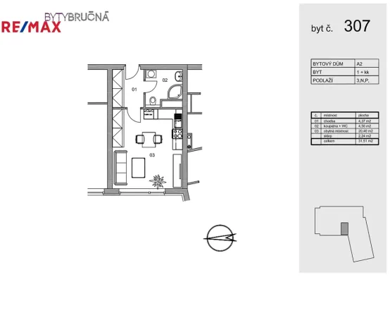 Pronájem bytu 1+kk, Plzeň, Štefánikova, 32 m2