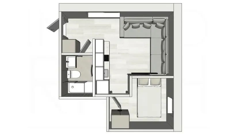 Pronájem bytu 2+kk, Praha - Žižkov, Na Jarově, 40 m2