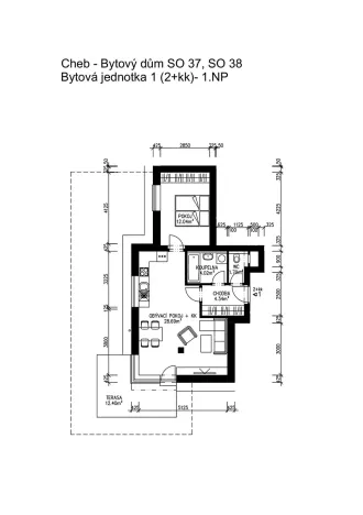 Prodej bytu 2+kk, Cheb, 54 m2