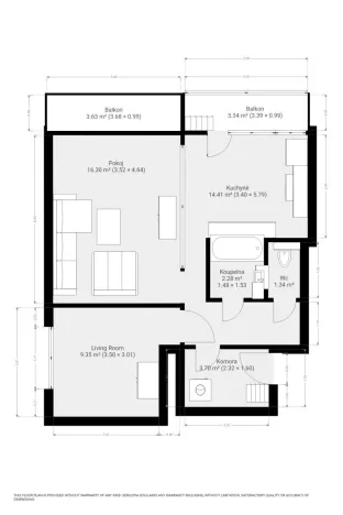 Pronájem bytu 2+1, Brno, Záhřebská, 55 m2