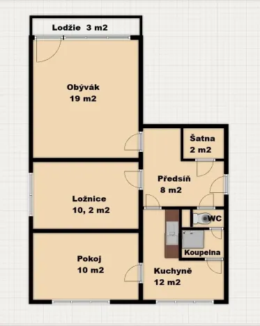 Prodej bytu 3+1, Litoměřice, Hálkova, 65 m2