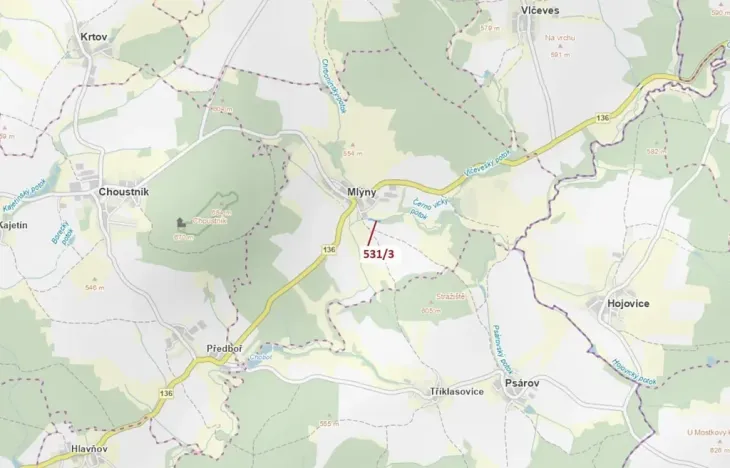 Dražba lesa, Mlýny, 1397 m2