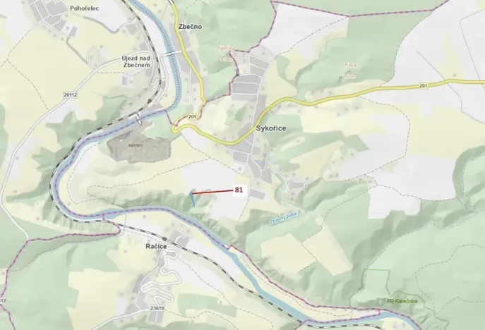 Dražba lesa, Sýkořice, 1816 m2