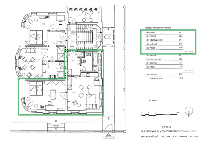 Pronájem bytu 2+kk, Kolín - Kolín II, Riegrovo náměstí, 58 m2