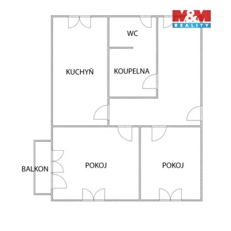 Pronájem bytu 2+1, Chomutov, Kostnická, 62 m2