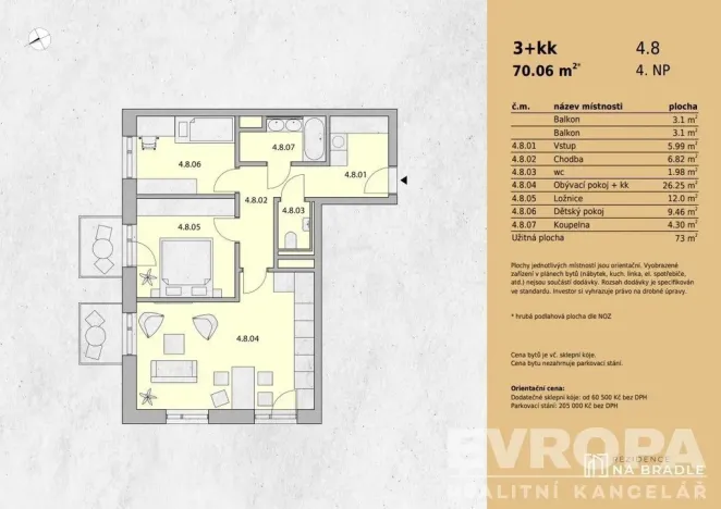 Prodej bytu 3+kk, Světlá nad Sázavou, Na Bradle, 73 m2