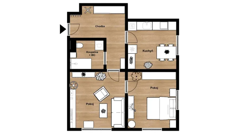Pronájem bytu 2+1, Pardubice, Jilemnického, 55 m2