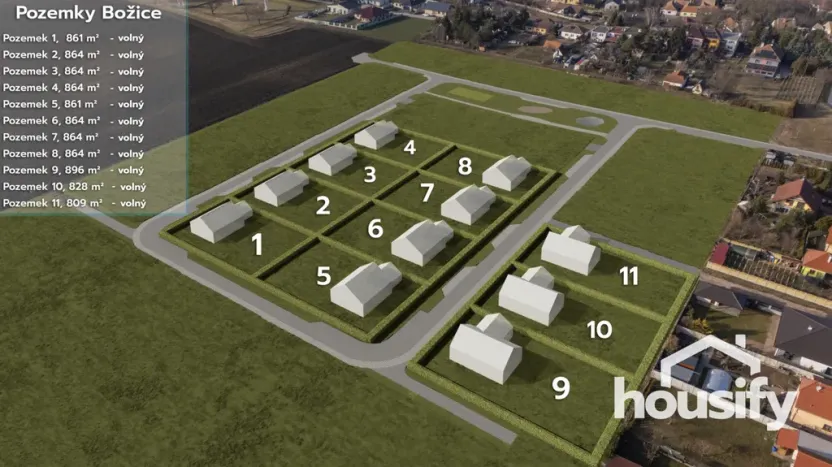 Prodej pozemku pro bydlení, Božice, Karel Jakubec, 809 m2