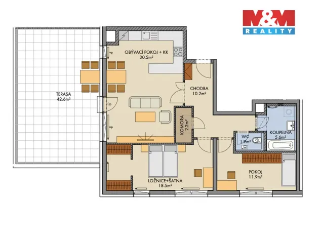 Prodej bytu 3+kk, Praha, Pod Harfou, 127 m2