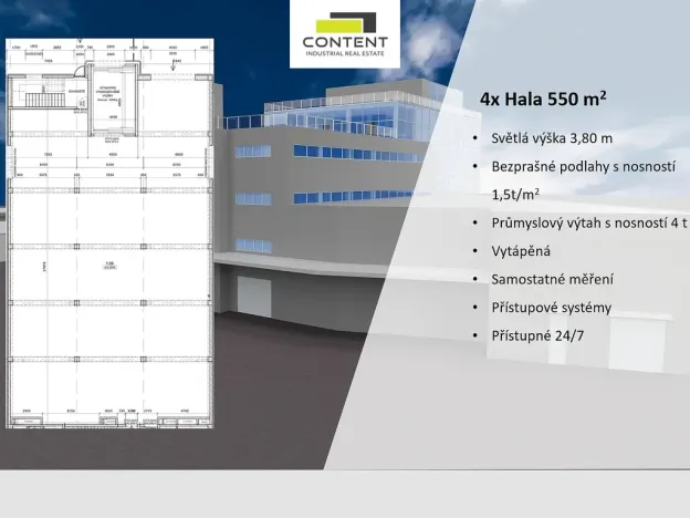 Pronájem skladu, České Budějovice - České Budějovice 4, Pekárenská, 550 m2