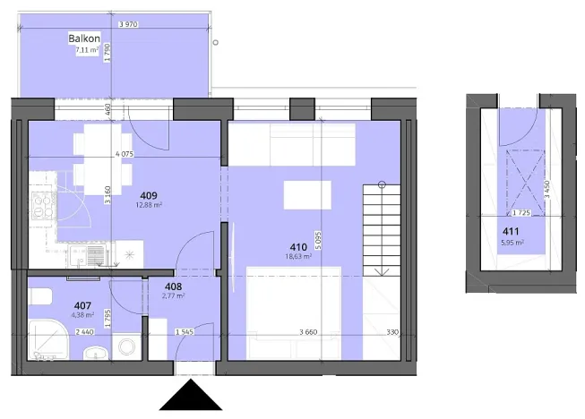 Prodej bytu 2+kk, Zubří, Hlavní, 52 m2