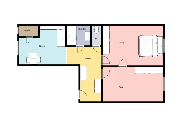 Pronájem bytu 2+1, Liberec - Liberec IV-Perštýn, Revoluční, 55 m2
