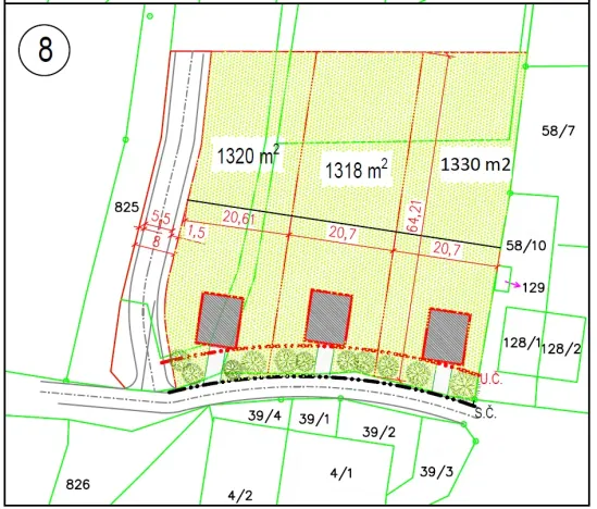 Prodej pozemku pro bydlení, Jihlava - Popice, 1282 m2