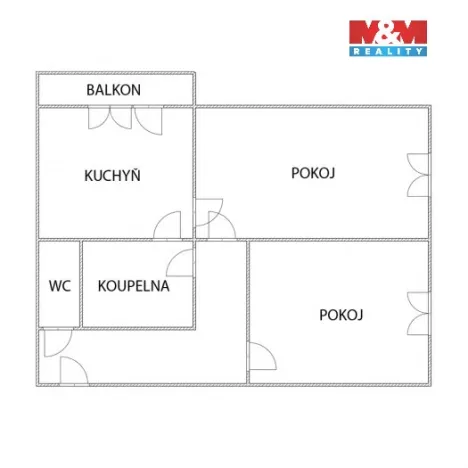 Prodej bytu 2+1, Most, Slovenského národního povstání, 50 m2
