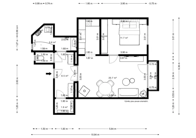 Pronájem bytu 2+kk, Praha - Vršovice, Kodaňská, 55 m2