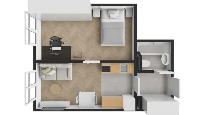 Pronájem bytu 2+kk, Praha - Smíchov, Holečkova, 39 m2