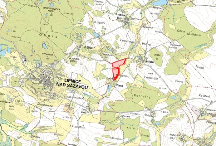 Prodej pole, Krásná Hora, 76569 m2