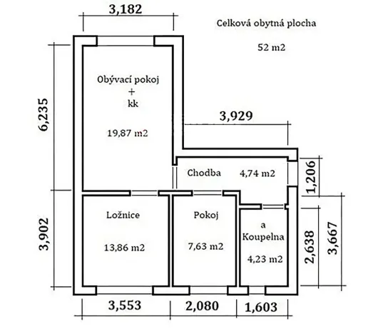 Prodej bytu 3+kk, Zbýšov, Sportovní, 52 m2