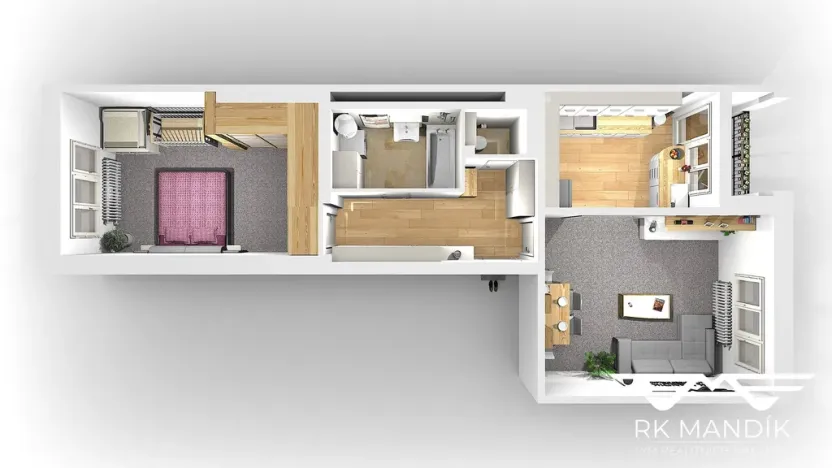 Pronájem bytu 2+kk, Praha - Kobylisy, Kobyliské náměstí, 56 m2