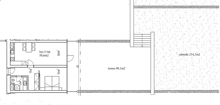 Pronájem bytu 2+kk, Brno, Rozdrojovická, 51 m2