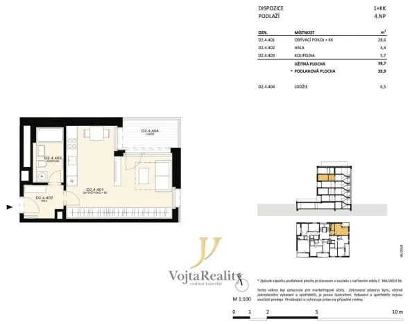 Pronájem bytu 1+kk, Olomouc, Ostrovní, 43 m2