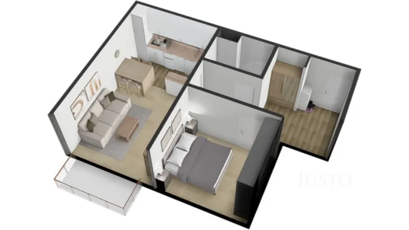 Pronájem bytu 2+kk, Písek - Hradiště, K Háječku, 43 m2