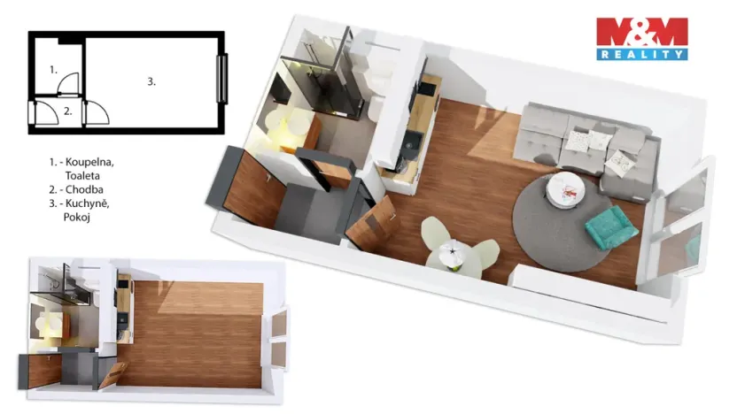 Prodej bytu 1+kk, Praha - Třebonice, U Zličína, 24 m2