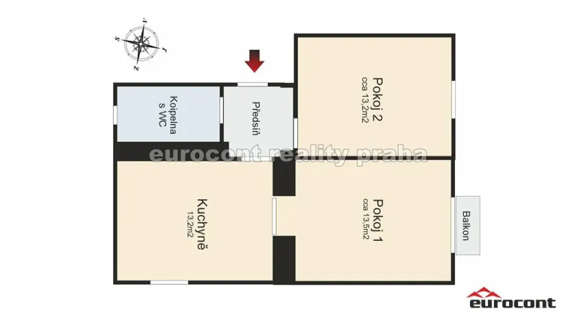 Pronájem bytu 2+1, Praha - Košíře, náměstí Josefa Machka, 54 m2