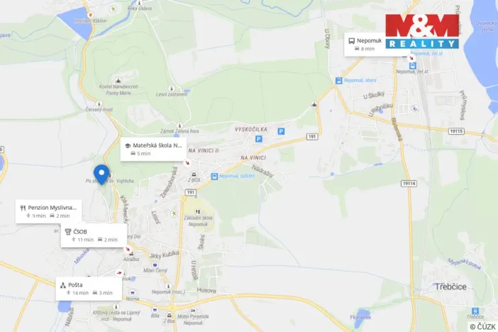 Prodej zahrady, Nepomuk, 336 m2