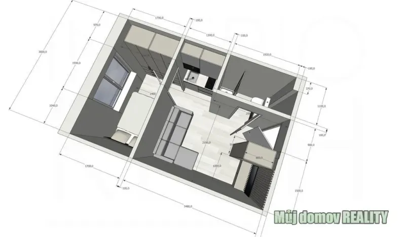 Pronájem bytu 2+1, Praha - Žižkov, Na Jarově, 50 m2