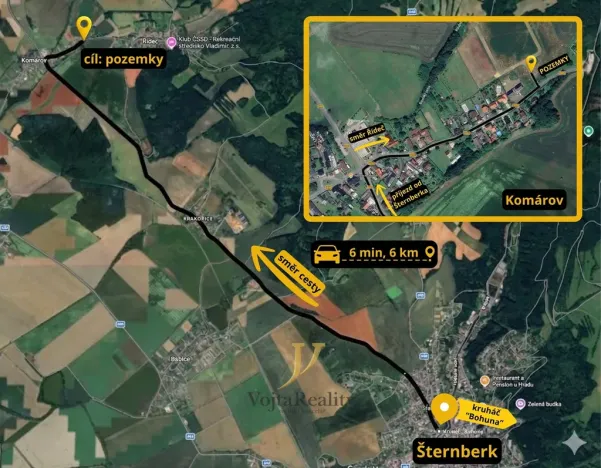 Prodej pozemku pro bydlení, Komárov, 1288 m2