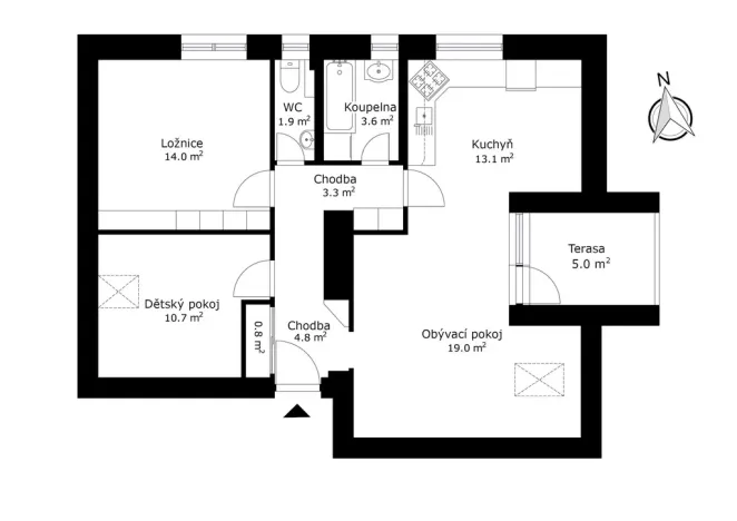 Prodej bytu 3+kk, Veverská Bítýška, M. Kudeříkové, 85 m2