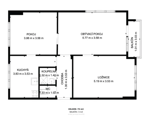 Prodej bytu 3+1, Písek - Budějovické Předměstí, Dr. M. Horákové, 71 m2