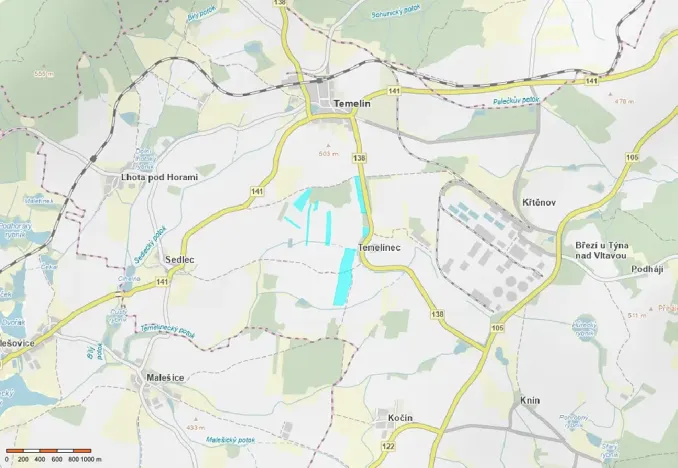 Prodej pole, Temelín, 175414 m2