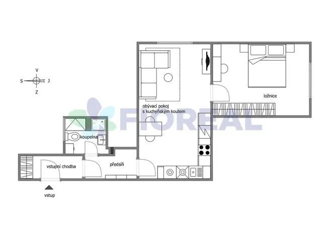 Pronájem bytu 2+kk, Rokycany, Havlíčkova, 47 m2