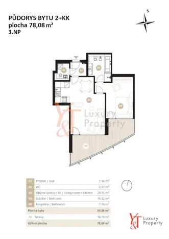 Pronájem bytu 2+kk, Praha, 59 m2