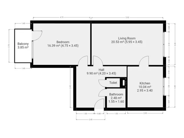 Pronájem bytu 2+1, Praha - Háje, Starobylá, 60 m2