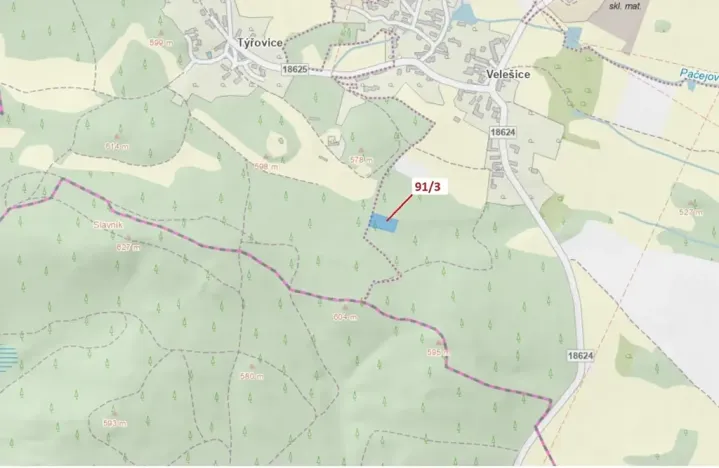 Dražba lesa, Pačejov, 1958 m2