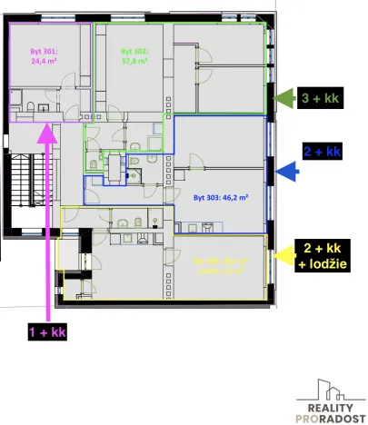 Pronájem bytu 2+kk, Pardubice - Zelené Předměstí, Teplého, 45 m2