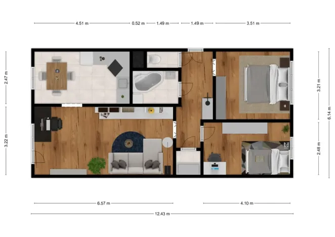 Pronájem bytu 3+1, Neratovice, Dr. E. Beneše, 68 m2