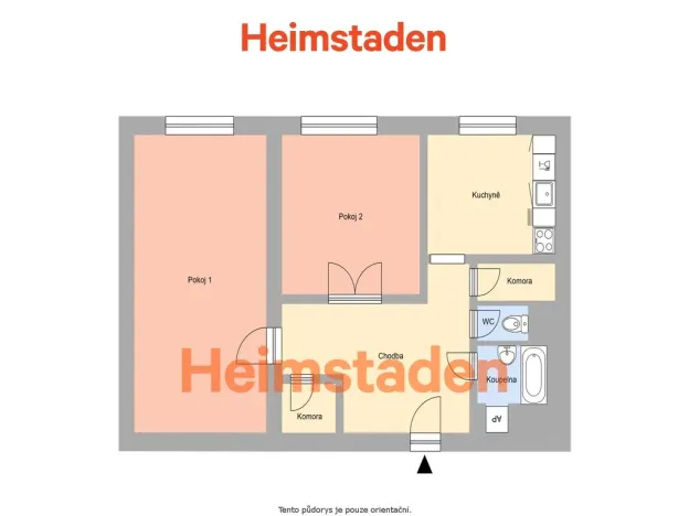 Pronájem bytu 2+1, Ostrava - Poruba, Čkalovova, 56 m2