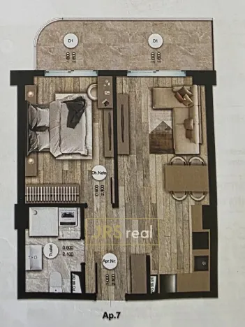 Prodej bytu 2+kk, Durrës, Albánie, 58 m2