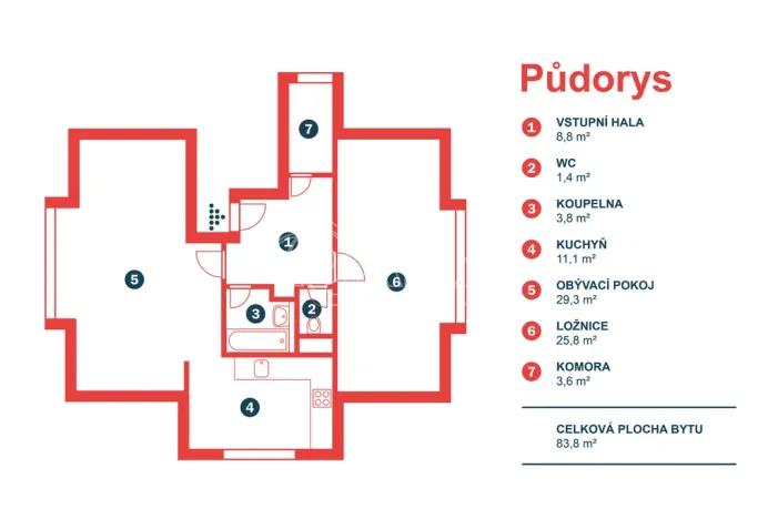 Prodej bytu 3+1, Jesenice, Platanová, 84 m2