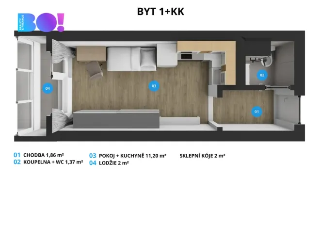 Prodej bytu 1+kk, Třinec, Lidická, 18 m2
