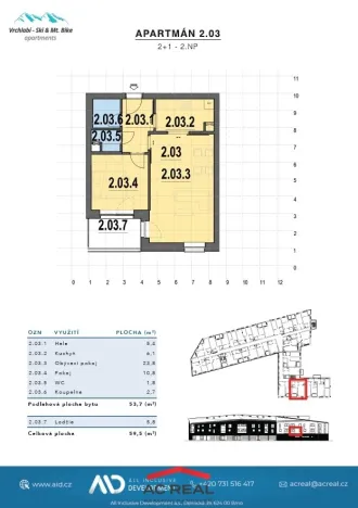 Prodej bytu 2+1, Vrchlabí - Hořejší Vrchlabí, Horská, 54 m2
