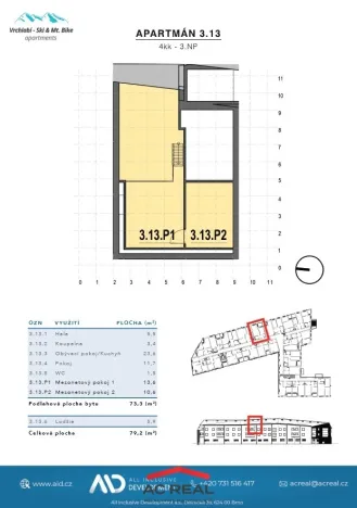 Prodej bytu 3+kk, Vrchlabí - Hořejší Vrchlabí, Horská, 73 m2