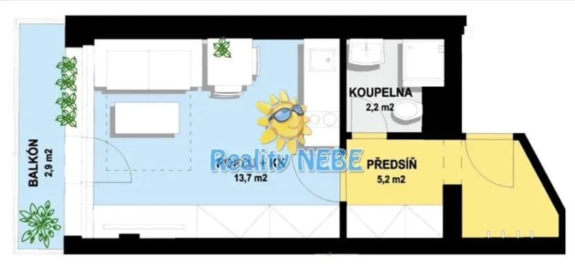 Pronájem bytu 1+kk, Praha - Hostivař, Hornoměcholupská, 26 m2