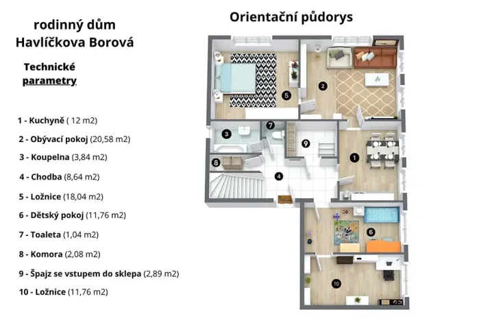 Prodej rodinného domu, Havlíčkova Borová, Luční, 89 m2